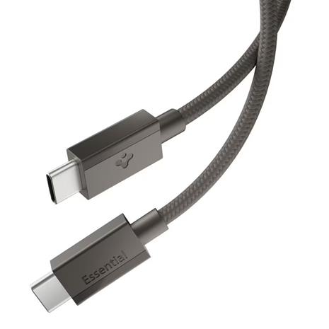 Spigen Essential USB-C to USB-C 60W Fabric Cable - 1.5m - Gunmetal – kuva 1/1