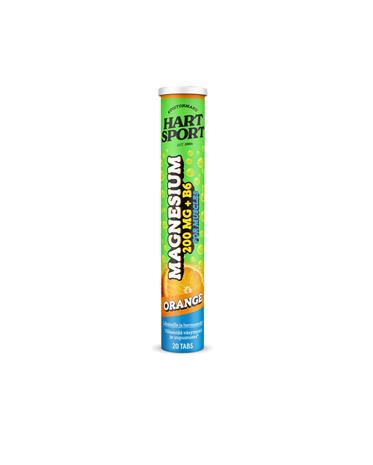 Hart-Sport Magnesium + B6-vitamiini poretabletti, Appelsiini, 20 tbl