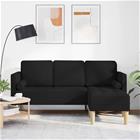 vidaXL Sohvasetti Musta 173 x 131 x 67 cm Polyesteri