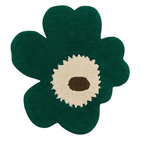 Marimekko Unikko kylpymatto 73x74 cm Emerald-off white-mole – kuva 3/7