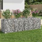 vidaXL Gabion Kohotettu Peti 200 x 50 x 60 cm Galvanoitu teräs Hopea
