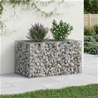 vidaXL Gabion Kohotettu Peti 100 x 60 x 55 cm Galvanoitu teräs Hopea