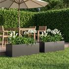 vidaXL Puutarha ruukku 2 kpl Musta 100 x 30 x 30 cm