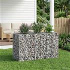 vidaXL Gabion Kohotettu Peti 130 x 50 x 80 cm Galvanoitu teräs Hopea