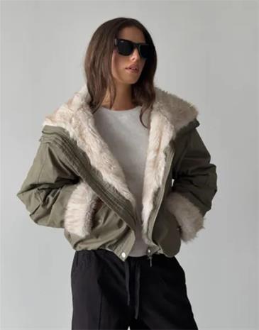 Nelly - Vihreä - Bomber Parka Jacket
