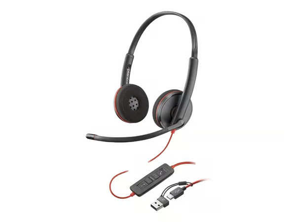 HP Poly Blackwire 3220 Stereo USB-C Headset +USB-C/A Adapter – kuva 6/6