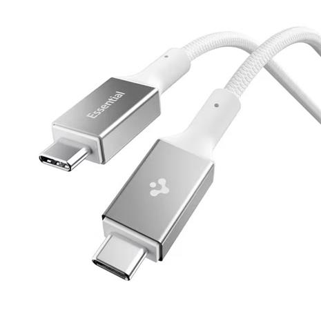 Spigen Essential USB C to USB C 100W Fabric Cable - white EB10015CC