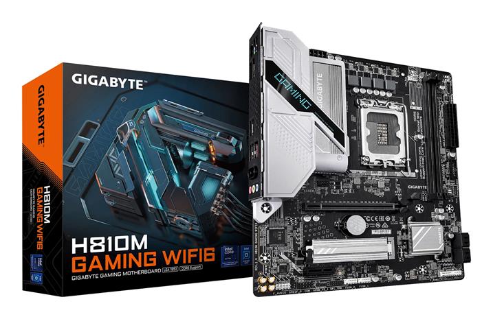GIGABYTE H810M GAMING WIFI6 Motherboard - Intel Core Ultra (Series 2) CPUs, 4+1+2 Phases VRM, up to 6400MHz DDR5, 1xPCIe 4.0 M.2, 2.5GbE LAN, WIFI 6, USB 3.2 Gen 1