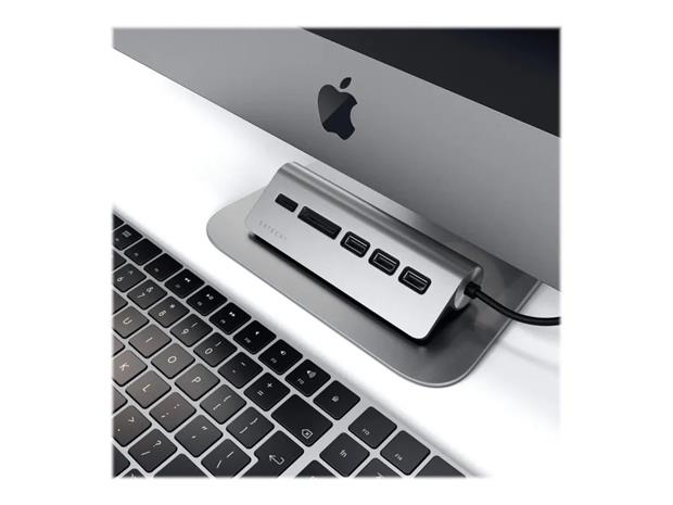 Satechi USB-C Aluminum USB Hub & Card Reader, space gray – kuva 3/4