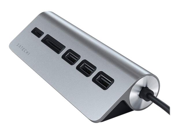 Satechi USB-C Aluminum USB Hub & Card Reader, space gray – kuva 4/4