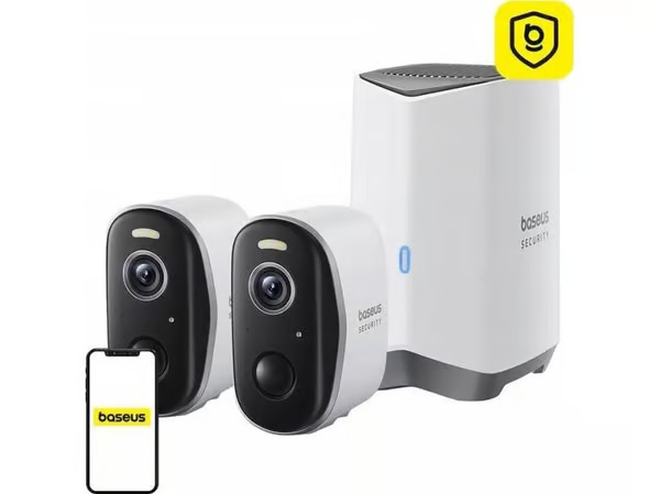 Baseus N1 Plus 2K Outdoor Camera Set (White)