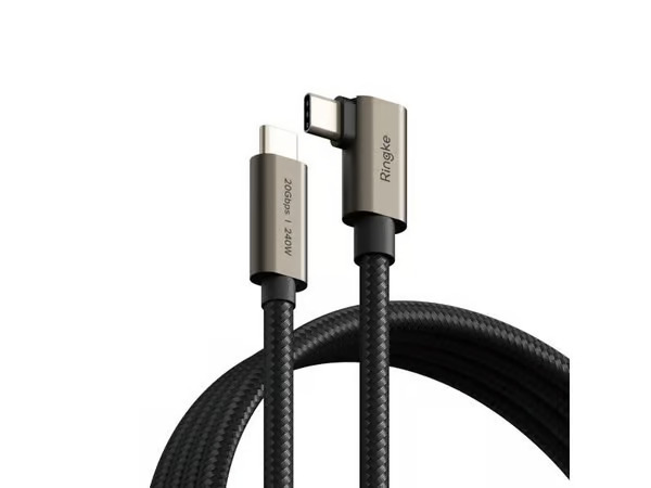 Ringke 3.2 gen. 2x2 USB-C PD 3.1 240W 2m angled cable - black