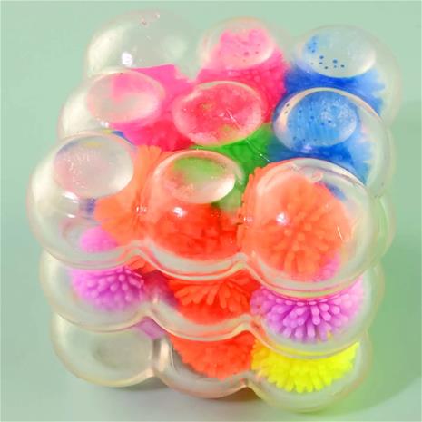 Squeeze Cube Pom-Poms 6 cm squishy fidget