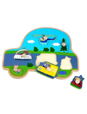 Barbo Toys Pipsa Possu Puinen Nuppipalapeli Ajoneuvot 6