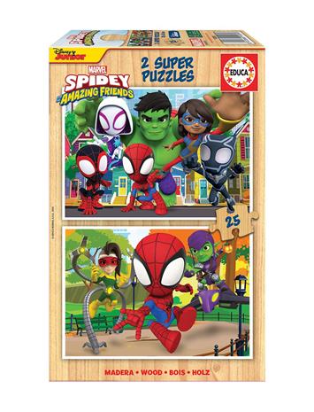 Educa 2x25 Spidey & His Amazing Friends Palapeli, Monivärinen