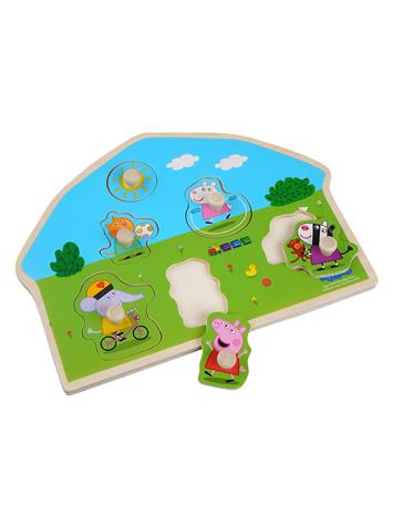 Barbo Toys Peppa Pig muotoinen puinen palapeli - Leikkikenttä