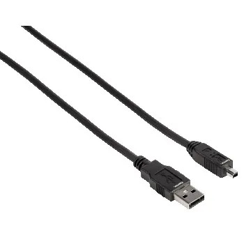 Hama USB 2.0 Cable USB-A Plug - mini USB-B Plug (B4), 1.8 m USB cable USB A Mini-USB B 0.48 Gbit/s Black