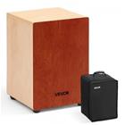VEVOR cajon sisäisillä kitarikielillä, luonnonpuu, punainen, 305 x 305 x 430 mm