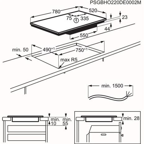 Electrolux 600 Bridge EIV83443CT, induktiotaso