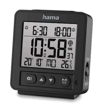 Hama Rhodos Digital alarm clock Black – kuva 3/4