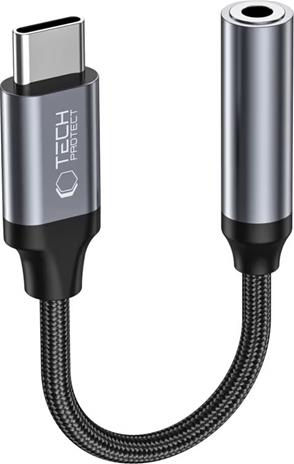 Tech-Protect UltraBoost USB-C Adapter / Mini Jack 3.5mm - Black
