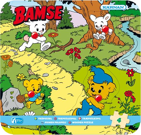 Bamse metsässä Nuppipalapeli puusta 4 palaa Kärnan – kuva 3/4
