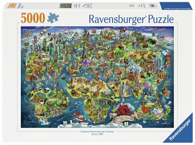 World Map Palapeli 5000 palaa Ravensburger