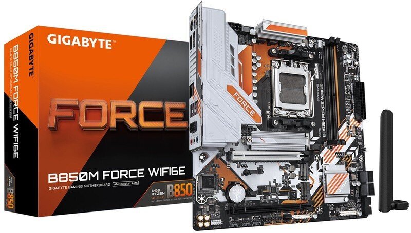 GIGABYTE B850M FORCE WIFI6E Emolevy - AMD B850 - AMD AM5 socket - DDR5 RAM - Micro-ATX
