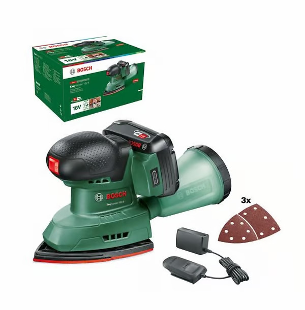 Bosch EasySander 18V-8 akkukäyttöinen monitoimihiomakone, 1x 2,0 Ah akku ja laturi