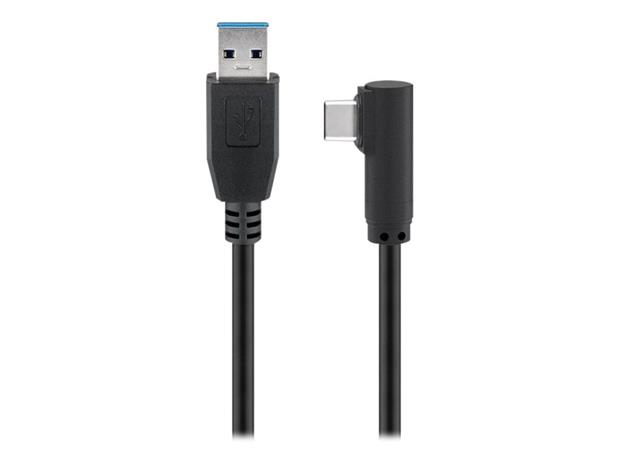 Pro USB-C™ to USB A 3.0 cable 90° black 2m