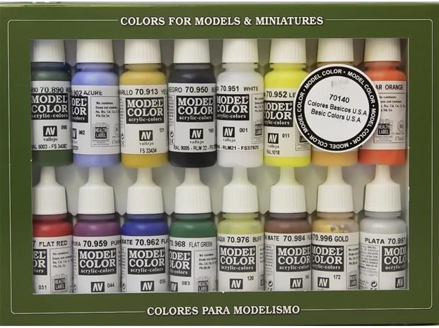 Vallejo Acrylic Model Color Set U.s.a Basic (16)