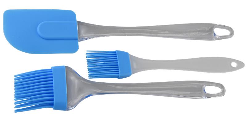 Silicone Spatula And Brush Set - 3 Pcs
