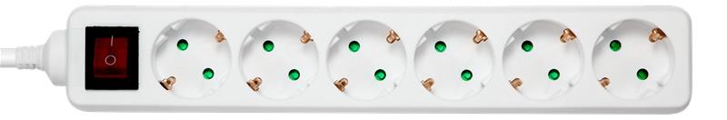 Deltaco 6 Socket Power Strip