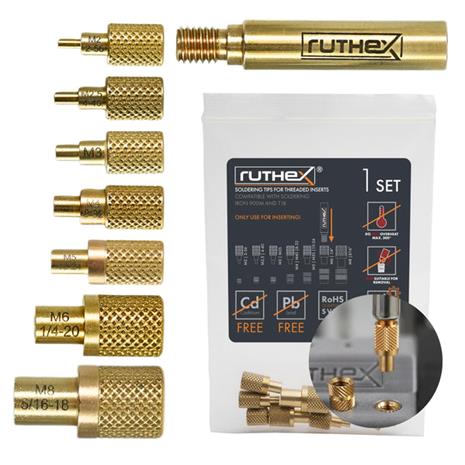 Ruthex Soldering Tips For Thread Inserts – M2 / M2.5 / M3 / M4 / M5 / M6 / M8 – kuva 2/2