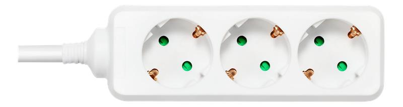 Deltaco Earthed Power Strip With 3 Sockets, 1.5 M