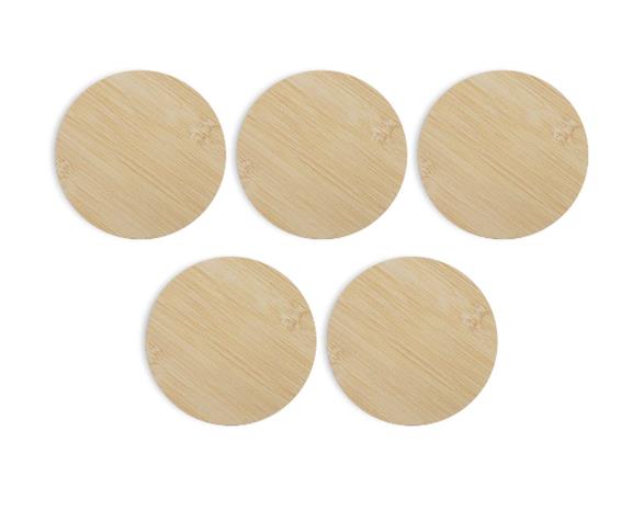 Algolaser Round Bamboo Coaster 5 Pcs – kuva 2/2