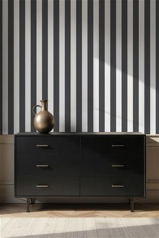 Striped Linen Black - 1031601-01 Tapetti