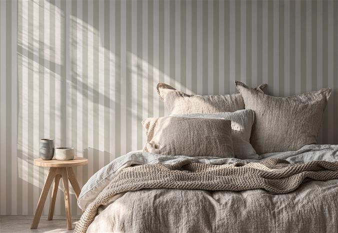 Striped Linen Green - 1031601-07 Tapetti