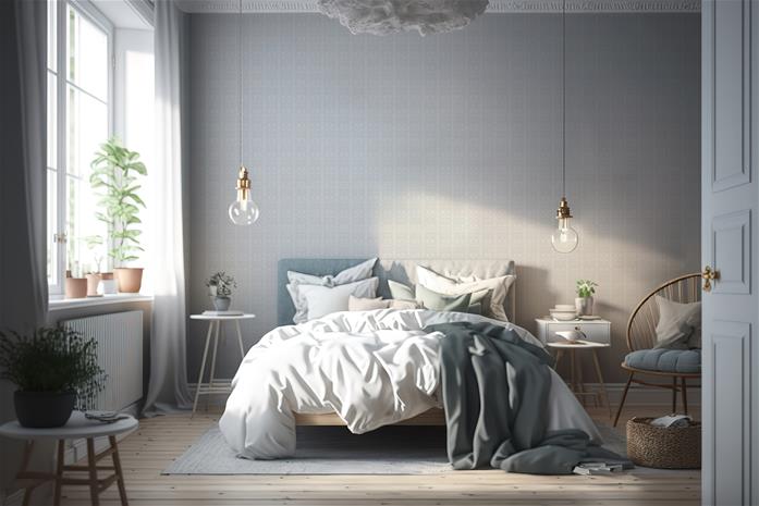 Sprig Flowers Lines and waves in Light Grey - 1033601-05 Tapetti – kuva 3/3
