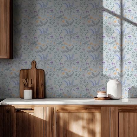 Summer meadow light Blue - 1035401-04 Tapetti