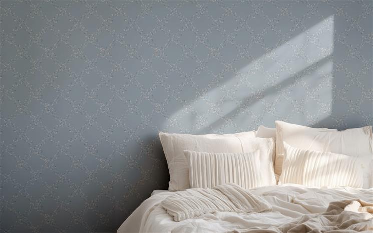 Olivia Trellis Blue - 1037801-02 Tapetti