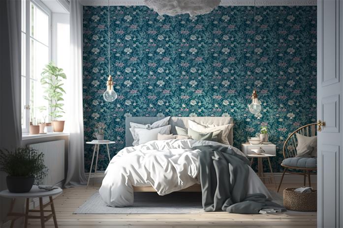 Tove Blue - 1022101-04 Tapetti