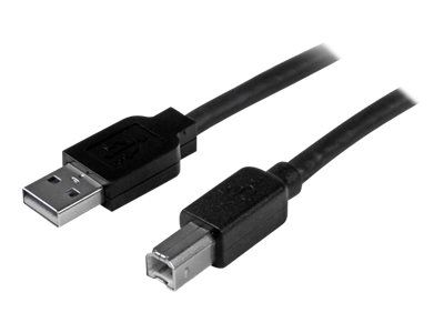StarTech.com 50ft (15m) Active USB 2.0 A to B Cable, Long USB Printer Cable, 1x USB-A (M), 1x USB-B (M) - Black