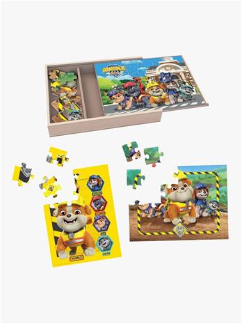 SM Games & Puzzles Rubble & Crew Wood Puzzles w. Storage 3 Pack