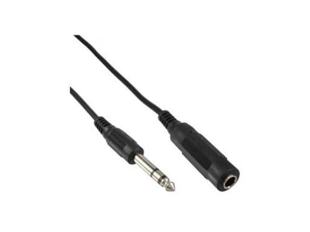 MicroConnect 6.35mm â€“ 6.35mm -adapteri, Musta