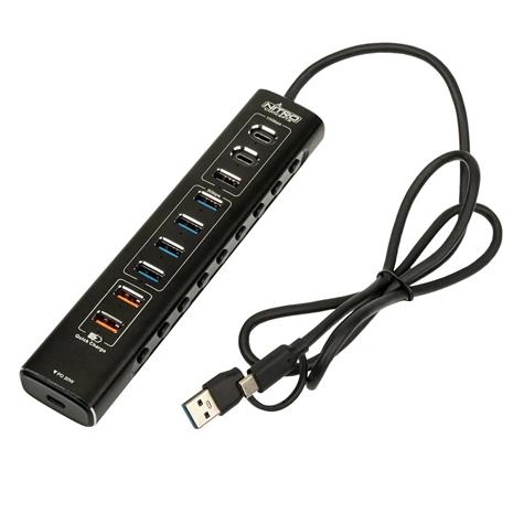 Nitro Concepts UH1 10-Port Hybrid, USB-hubi