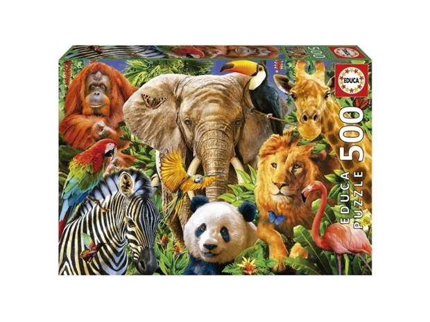 Educa Puzzle Educa 500 Wild Animal Collage
