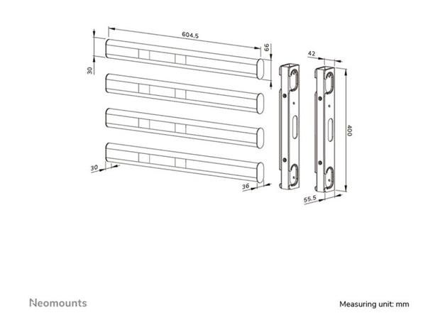 Neomounts mounting kit - for flat panel - black - Max 160 kg - recommended for – kuva 3/4