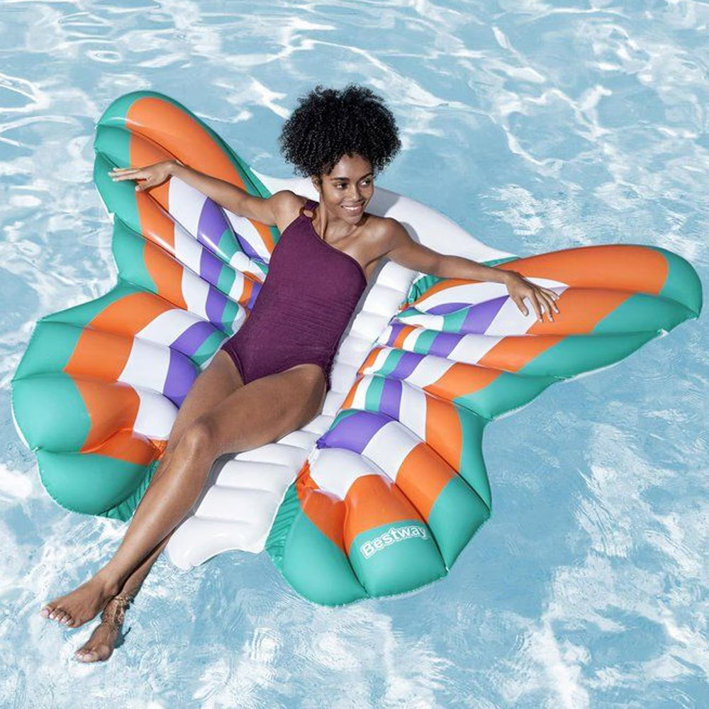 Bestway Boho Butterfly ilmapatja – Perhosenmuotoinen uimalelu, Color Shield™, 186 x 146 cm