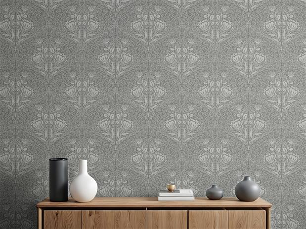 Floral Ogee in Grey - 1032501-05 Tapetti